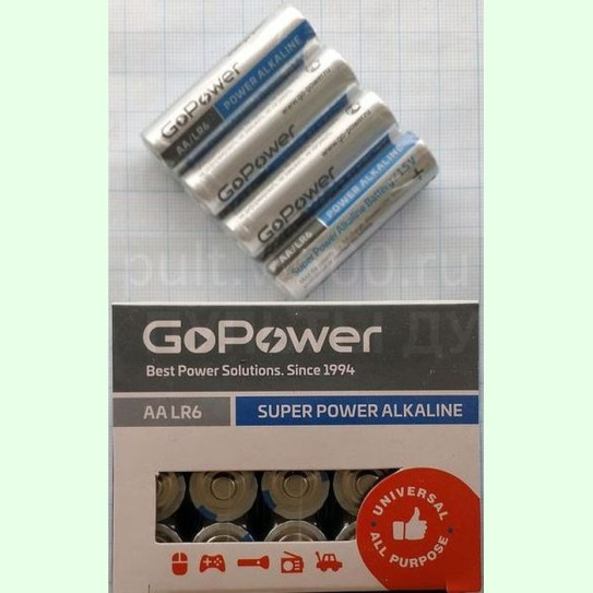 Батарея LR6, AA GoPower ( BOX 20 ) (4SH)