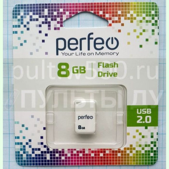 USB Флэш-Накопитель  8GB M03 белый (  Perfeo PF-M03W008 )