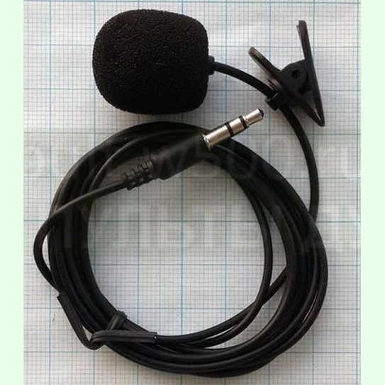 Микрофон с клипсой, 3.5 шт. 3 контакта, 1.5 метра.