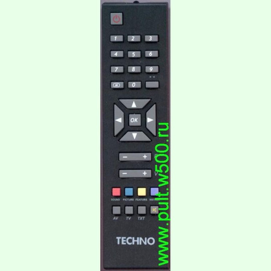 Пульт TECHNO RC-1241 чёрный (TV) оригинал