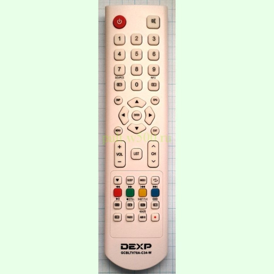 Пульт DEXP JKT-106B-1 , GCBLTV70A-C34-W белый  ( LCD ) оригинал
