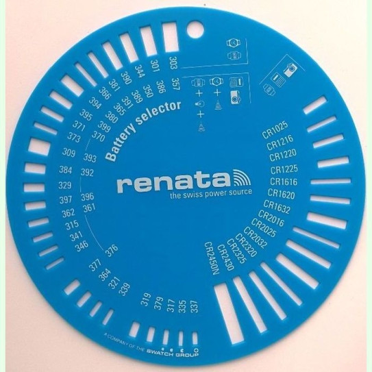 Шаблон для батареек RENATA (ZW9801)