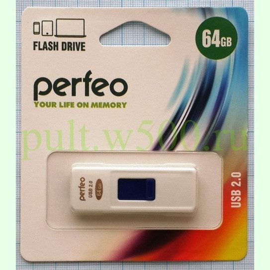 USB Флэш-Накопитель 64GB S03 белый ( Perfeo PF-S03W064 )