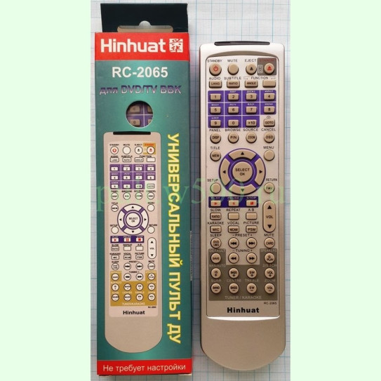 Пульт BBK RC-2065 ( унив. DVD, LCD, THEATER, RECEIVER ) Hinhuat