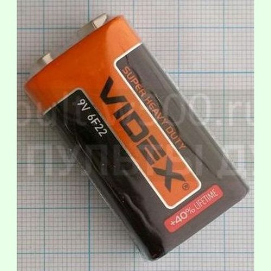 Батарея 6F22 VIDEX ( 24 в кор. ) ( 1SHRINK )