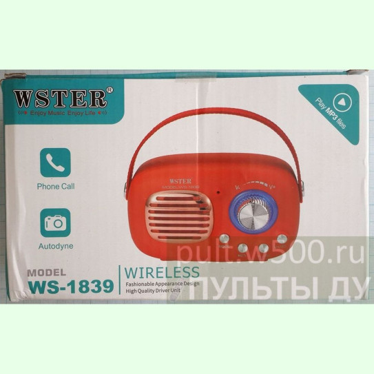 Bluetooth-колонка , FM радио, USB, microSD ( WSTER WS-1839 чёрн.)