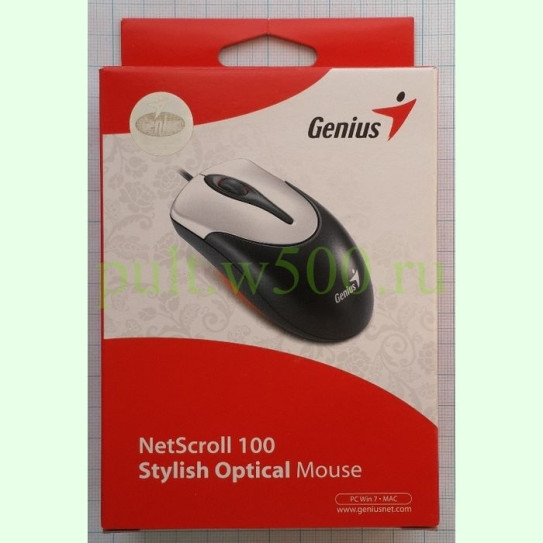 Мышь проводная Genius NetScroll 100, PS/2, PS2, black - silver