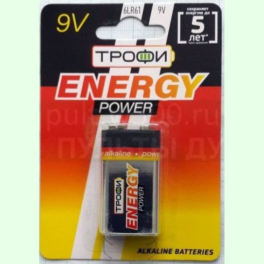 Батарея 6LF22 ( 6LR61 ) MN1604, 6LP3146 Трофи ENERGY POWER (1BL)