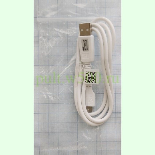 Шнур USB A "шт" - micro B "шт" 0.9м, белый ( SAMSUNG U-6 ) пакет