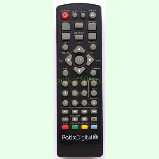Пульт PatixDigital PT-500, PT-501, PT-700, PT-701  (DVB-T2) аналог