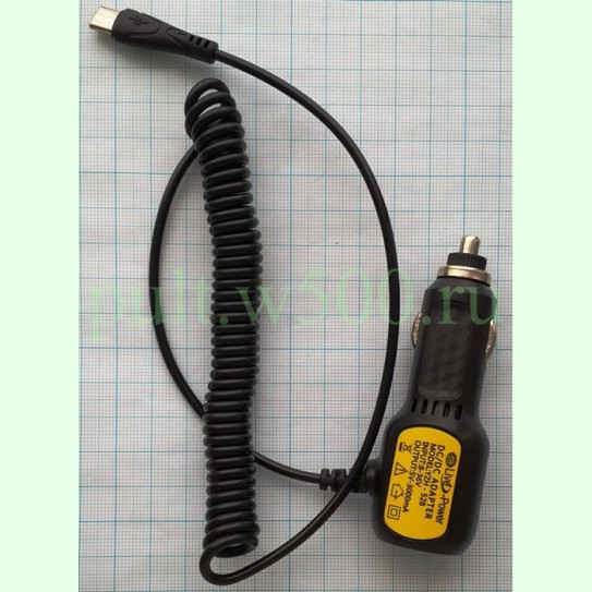 ЗУ в прикуриватель со шнуром неразъёмное Type-C, 3.0A, + 2 гн.USB  1.5м, витой ( Live-Power YZH-528, SY-12 )