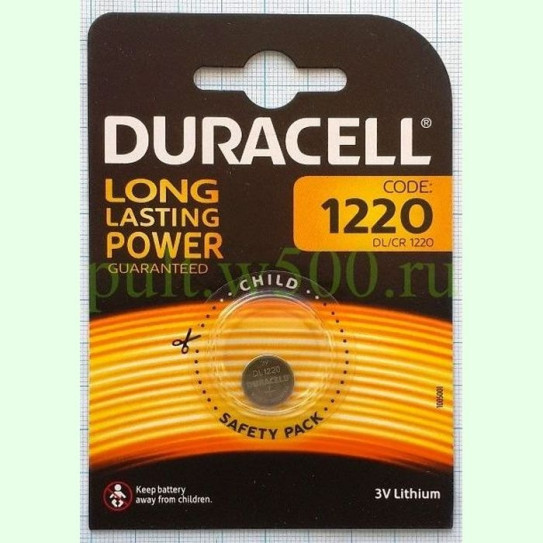 Батарея CR1220 Duracell ( 10 в кор. ) (1BL)