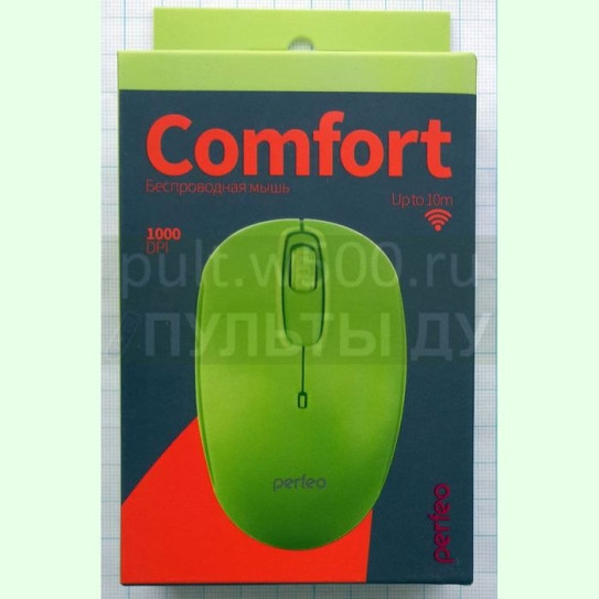Мышь беспров. оптич. 3 кн, USB, зелёная ( COMFORT Perfeo PF-A4777 )