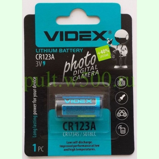 Батарея CR123A VIDEX (20 в кор. ) (1BL)