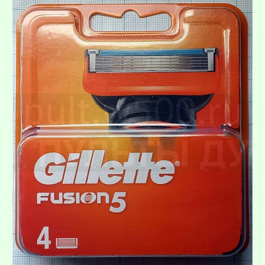 Сменные кассеты Gillette FUSION 5 лезвий (уп. 4шт.) ( цена за упаковку 4 шт.)
