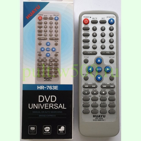 Пульт Huayu HR-763E (универсальный пульт для DVD под популярные модели )
