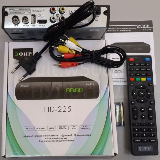 Цифровой приёмник Эфир HD-225 (DVB-T2, C)
