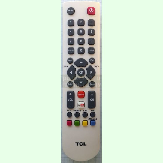 Пульт SUPRA RC2000E02  YOUTU ( с надп. TCL )   Erisson, Telefunken белый ( LCD Smart UouTube ) оригинал