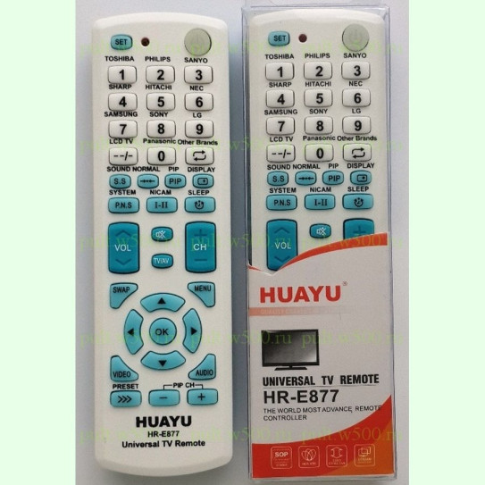 Пульт HUAYU HR-E877 синий (УНИВ.TV)