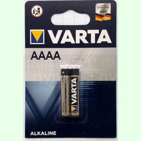 Батарея AAAA, 25A, LR61, LR8D425 Varta (2BL)