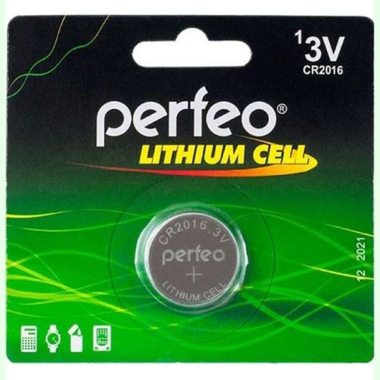 Батарея CR2016 Perfeo (30 в кор.) (1BL)