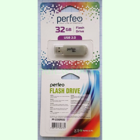 USB Флэш-Накопитель 32GB C03 серый ( Perfeo PF-C03GR032 )