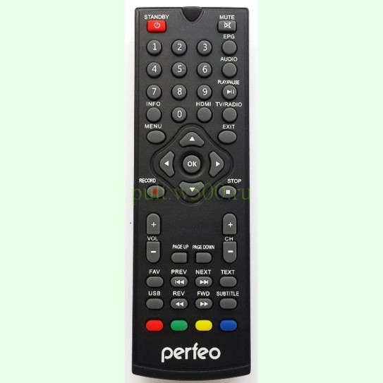 Пульт Perfeo PF-T2-2, PF-120-3, PF-168-1  версия-2 (DVB-T2) (DVB-T2) аналог