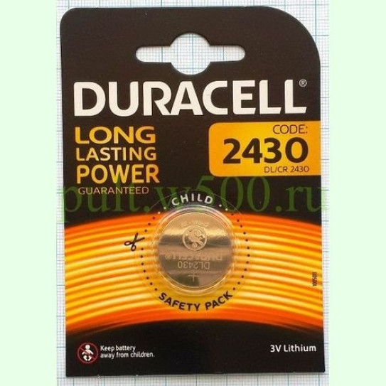 Батарея CR2430 Duracell  (1BL)