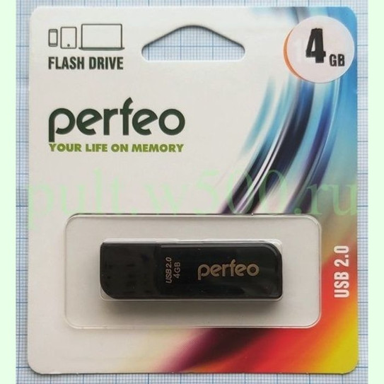 USB Флэш-Накопитель  4GB C10 черный ( Perfeo PF-C10B004 )