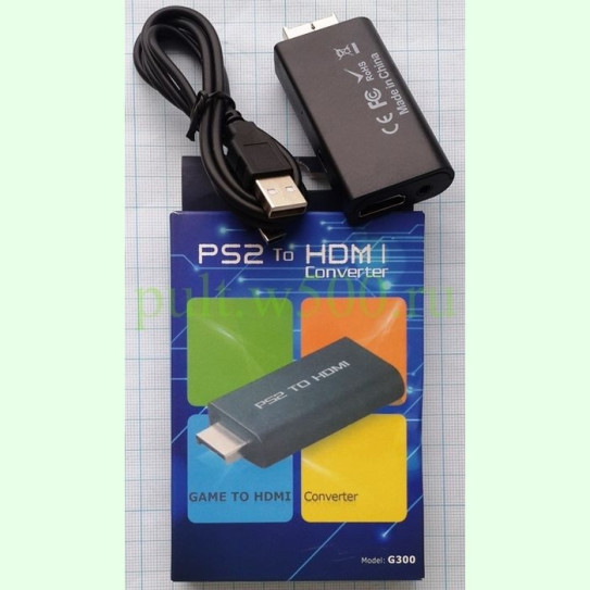Видеоконвертер вход PS2  - выход HDMI + AUDIO 3.5 гн.  ( Model: G300 )