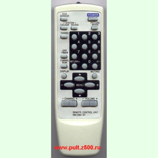 Пульт JVC RM-C364GY белый (TV) HUAYU