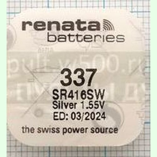 Батарея Ч. 337, SR416SW RENATA ( 10 в кор. ) (1BL)