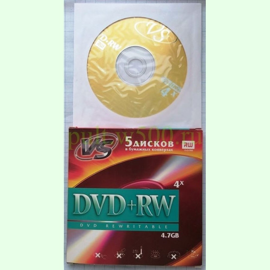 Диск DVD+RW  4.7 GB ( VS VSDVDPRWK501 ) конверт-5