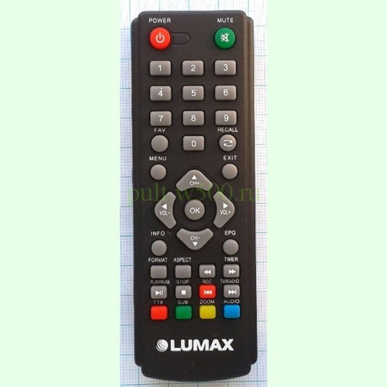 Пульт LUMAX DV1110HD (DVB-T2) аналог