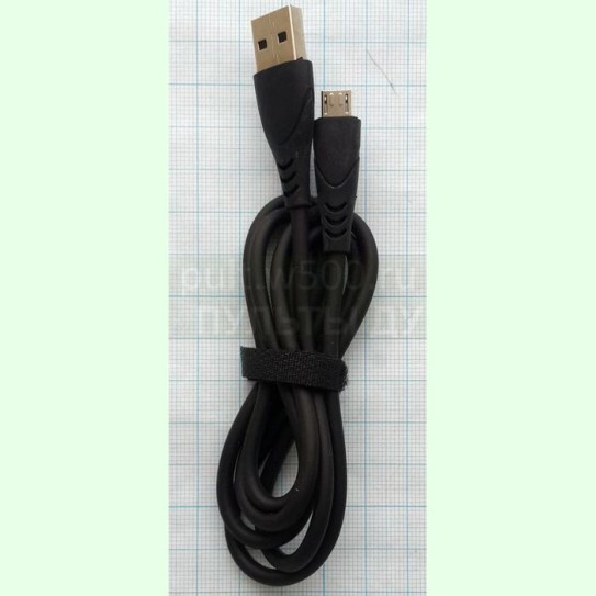 Шнур USB A "шт" - micro B "шт" 1.0м, чёрный силиконовый ( G5 )