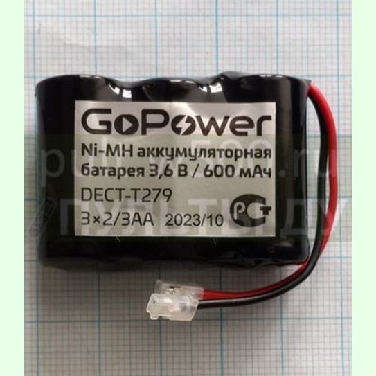 Аккумулятор T279 600mAh 3.6V GoPower, пакет