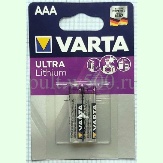 Батарея FR3, AAA VARTA ULTRA LITHIUM литиевая (2BL)