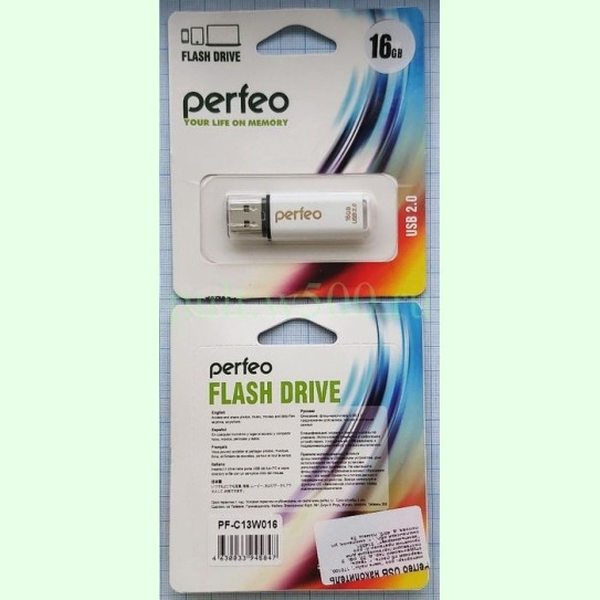 USB Флэш-Накопитель 16GB C13 белый ( Perfeo PF-C13W016 )