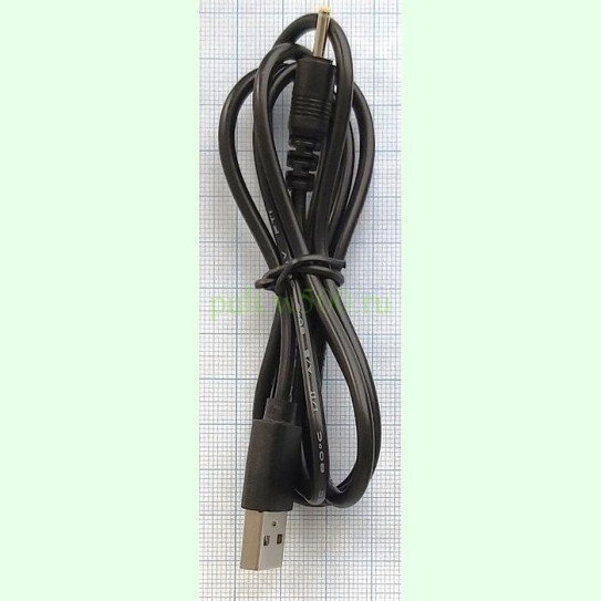 Шнур USB A "шт" - DC 2,5*0,7 "шт" 0.9м, чёрный, без пакета