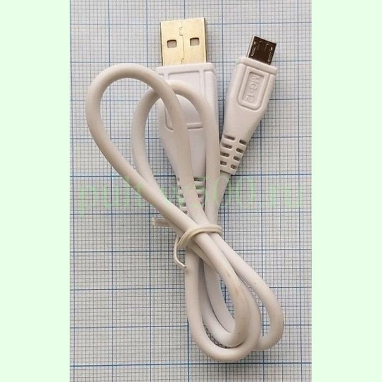 Шнур USB A "шт" - micro B "шт" 0,5м, 2А, белый  ( MG-12 )