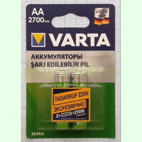 Аккумулятор AA, HR6 2700mAh VARTA (2BL)