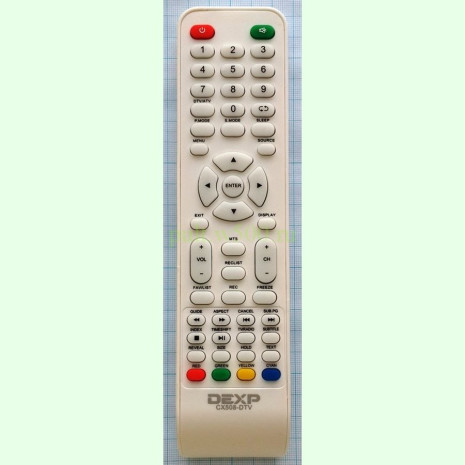 Пульт DEXP CX-508-DTV белый ( LCD ) оригинал