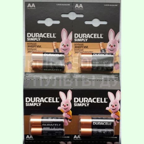 Батарея LR6, AA DURACELL MN1500 (20BL (2BL*10 ) отрывной